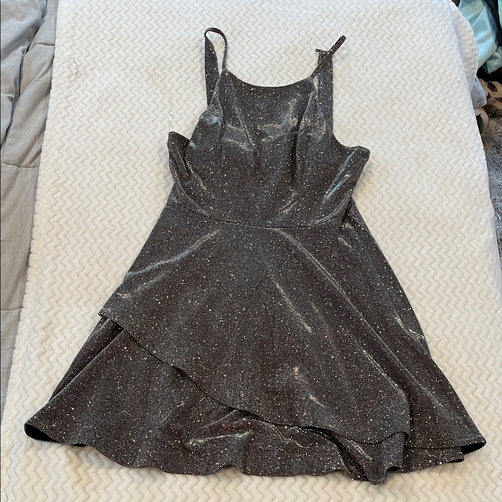 NOR Elegant Black and Silver Dress. Has a pinkish sheen to it.